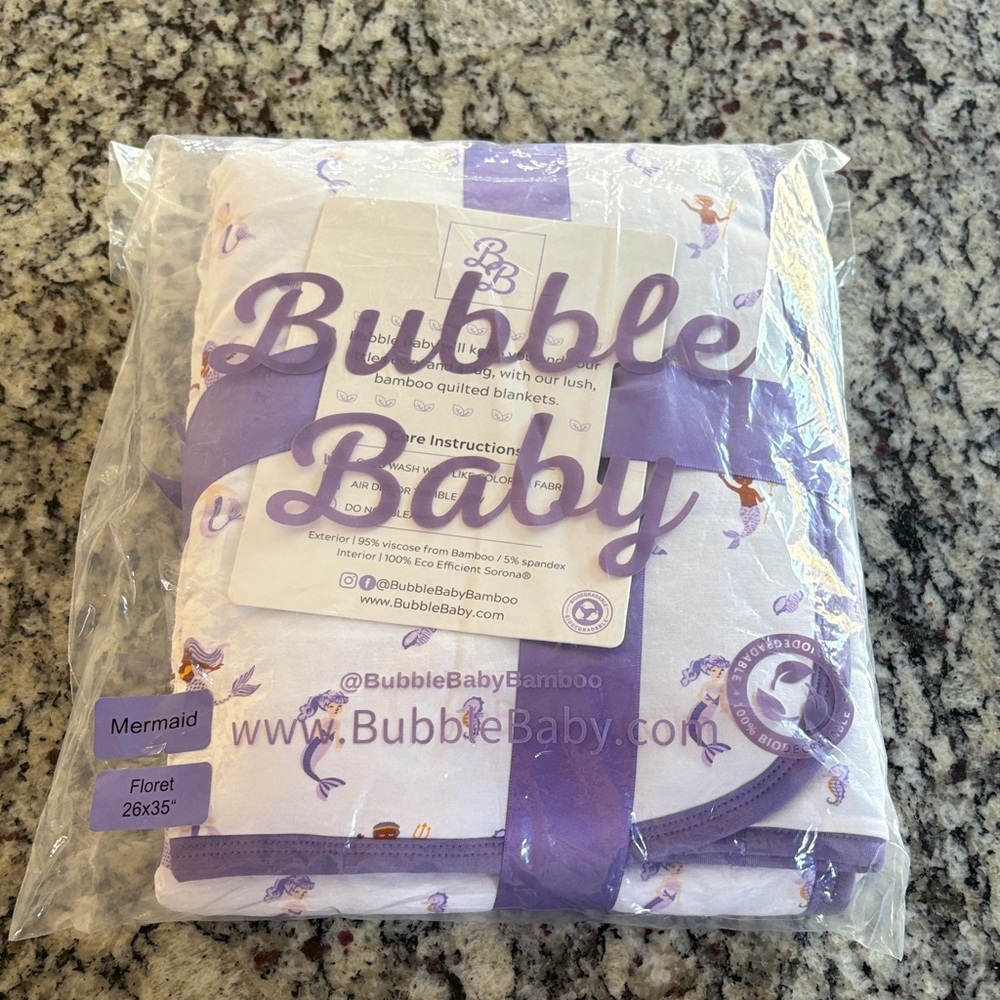 Bubble BabyMermaid Bamboo Blanket - Purple